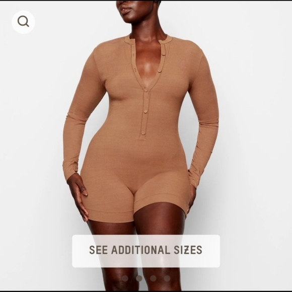 Soft Lounge Button Up Henley Onesie in Oxide - Picture 3 of 3